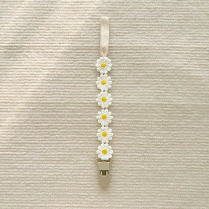 Charming Baby Pacifier Chain - Daisy Design Dummy Holder for Teething and Nursing - Perfect Newborn Accessory
