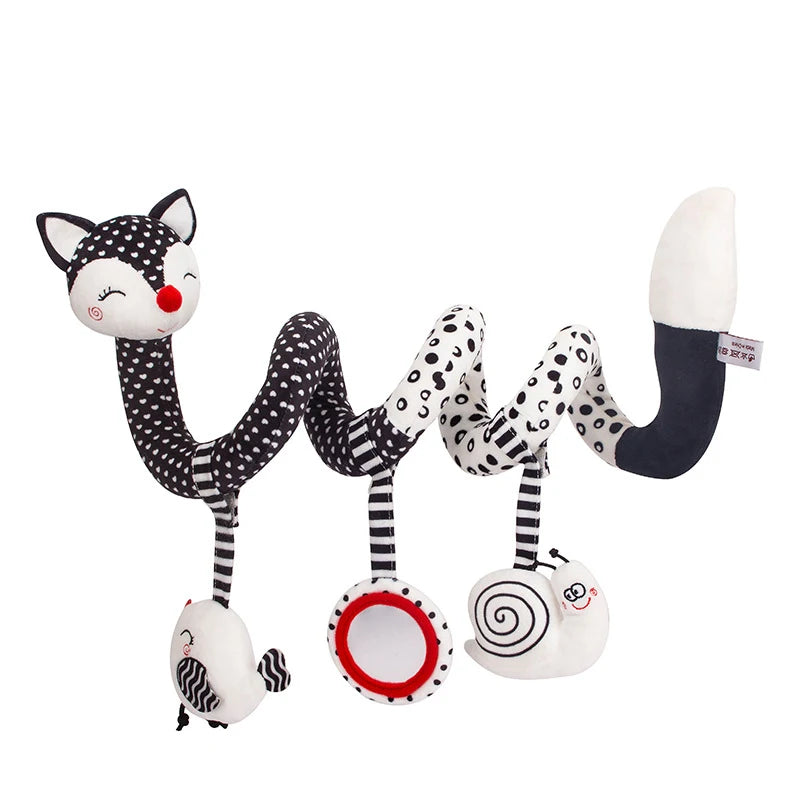 Engaging Black & White Baby Spiral Plush Toy - Perfect for Newborn Sensory Development