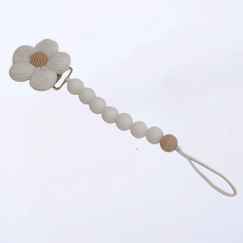 1Pc Cute Baby Silicone Flower Pacifier Chain Newborn Baby Accessories Pacifier Clip Pacifier Chain Teether Loss Prevention Chain