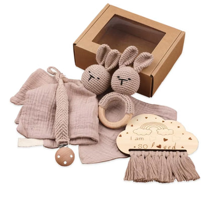 5-in-1 Baby Comfort Set: Burp Cloth, Teether, Pacifier Chain & More for Happy Babies