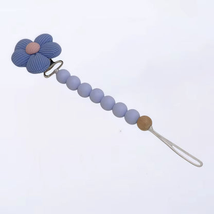 1Pc Cute Baby Silicone Flower Pacifier Chain Newborn Baby Accessories Pacifier Clip Pacifier Chain Teether Loss Prevention Chain