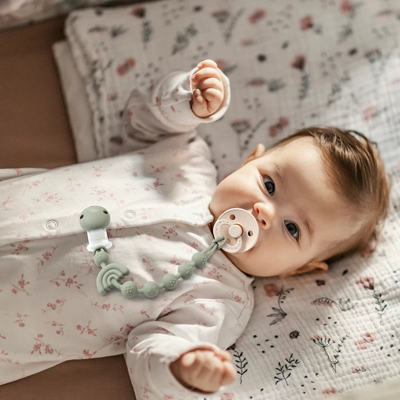 Stylish Baby Silicone Pacifier Clip - BPA Free Teething Chain Holder for Cute Babies - Perfect Gift for 13-24 Month Olds