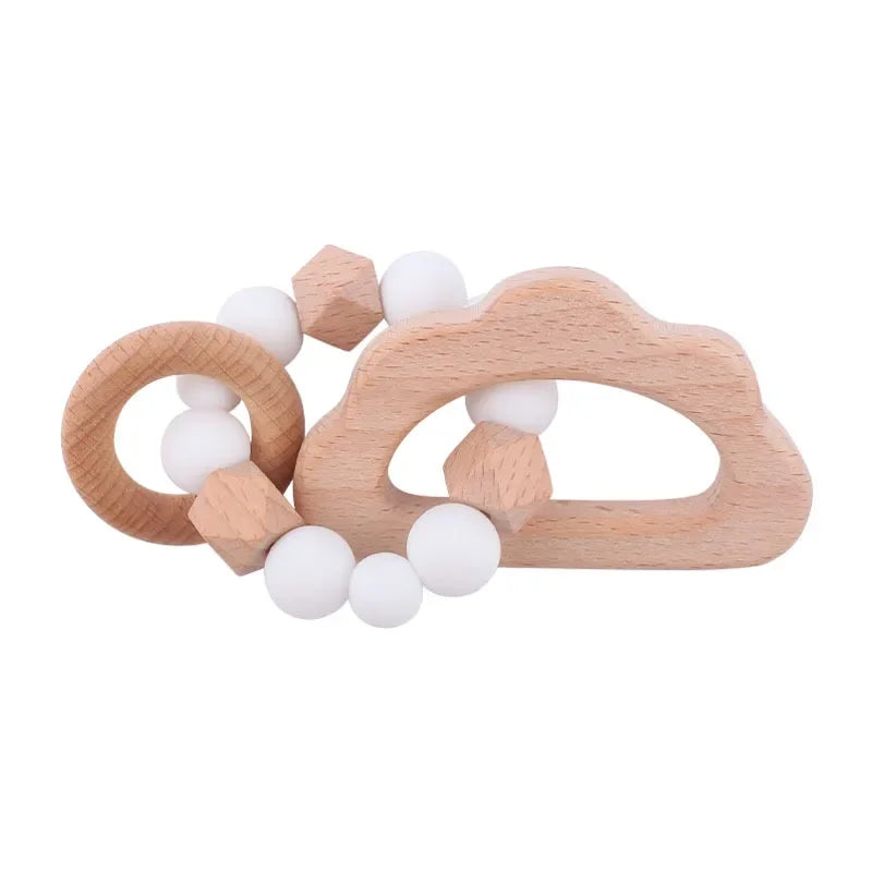 1-3Pcs New Stroller Clip Baby Gym Hanging Toys Cartoon Pattern Kids Pacifier Chain Silicone Beads Teething Set Babies Supplies