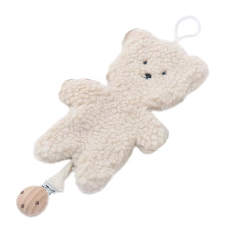 Baby Pacifier Clip Chain Pendant Soft Cartoon Bear Shaped Pacifier Clip Holder Leash Hanging Strap Ornament for Newborn Infants