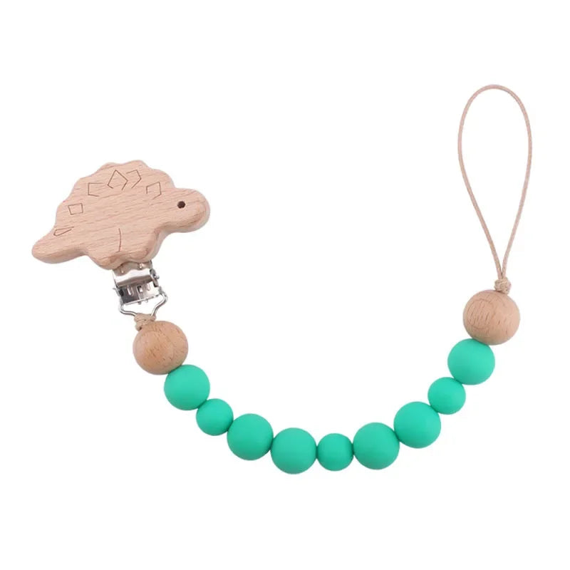 1-3Pcs New Stroller Clip Baby Gym Hanging Toys Cartoon Pattern Kids Pacifier Chain Silicone Beads Teething Set Babies Supplies